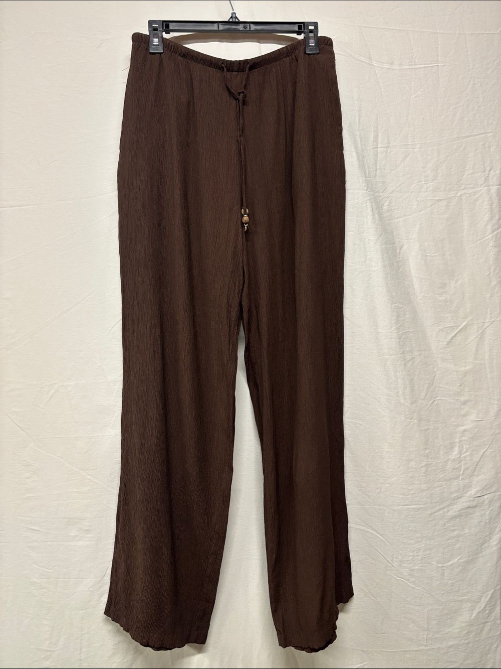 Zara Brown Wide-Leg Drawstring Pants